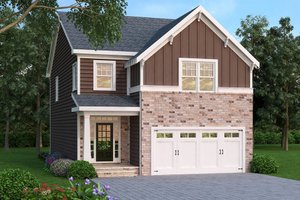 Exterior - Front Elevation House Blueprint - Craftsman Exterior - Front Elevation Plan #419-219