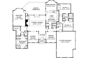 Floor Plan - Main Floor for European House Plan #453-30 - 3 bed, 2.5 bath