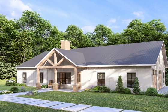 Exterior - Front Elevation 3 for Barndominium House Plan #1117-8 - 3 bed, 2.5 bath