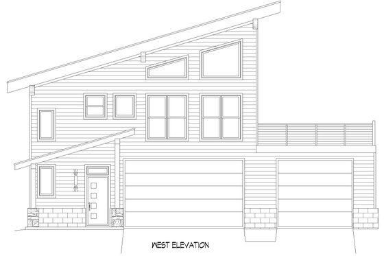 Exterior - Front Elevation 3 for Contemporary House Plan #932-913 - 2 bed, 2.5 bath