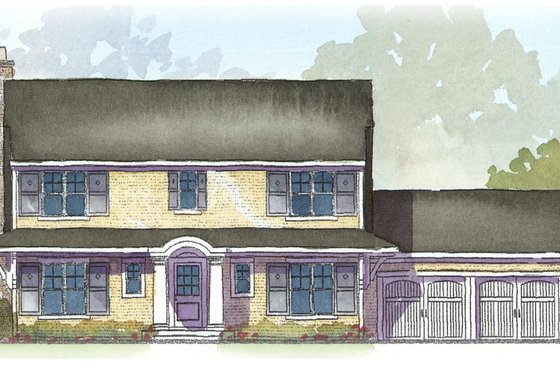 Exterior - Front Elevation for Colonial House Plan #901-27 - 3 bed, 2.5 bath