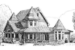 Exterior - Rear Elevation for Victorian House Plan #410-109 - 3 bed, 2.5 bath