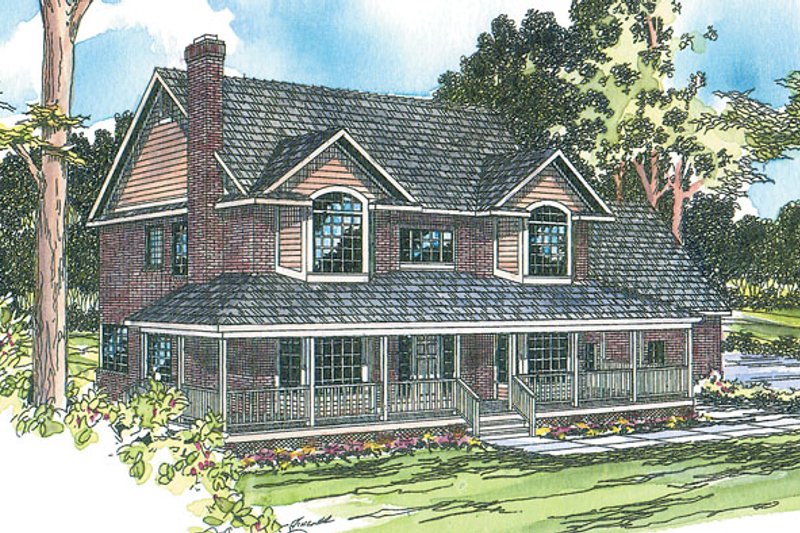 House Blueprint - Farmhouse Exterior - Front Elevation Plan #124-178
