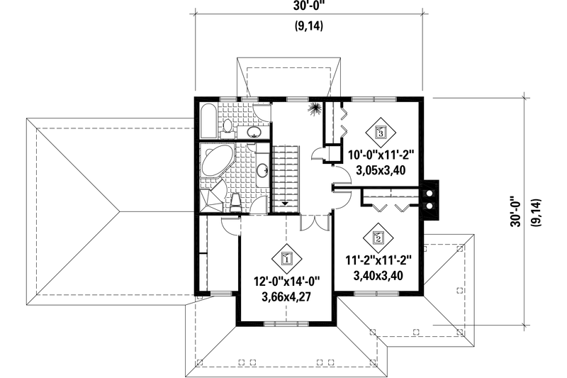 Home Plan - Floor Plan - Upper Floor for Country House Plan #25-4318 - 3 bed, 2 bath