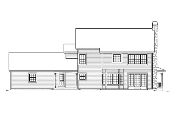 Exterior - Rear Elevation for Farmhouse House Plan #57-389 - 4 bed, 3.5 bath