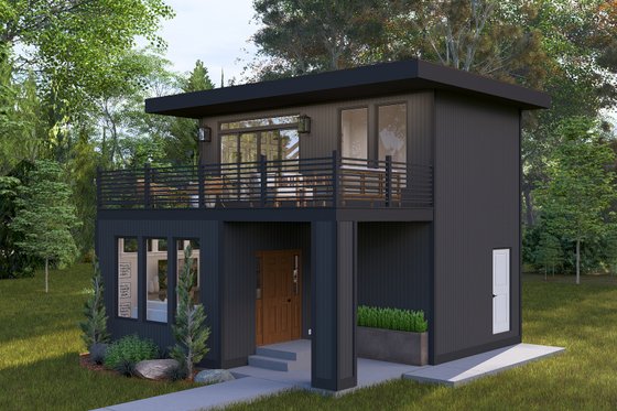 Exterior - Front Elevation 3 for Modern House Plan #1060-326 - 1 bed, 1.5 bath