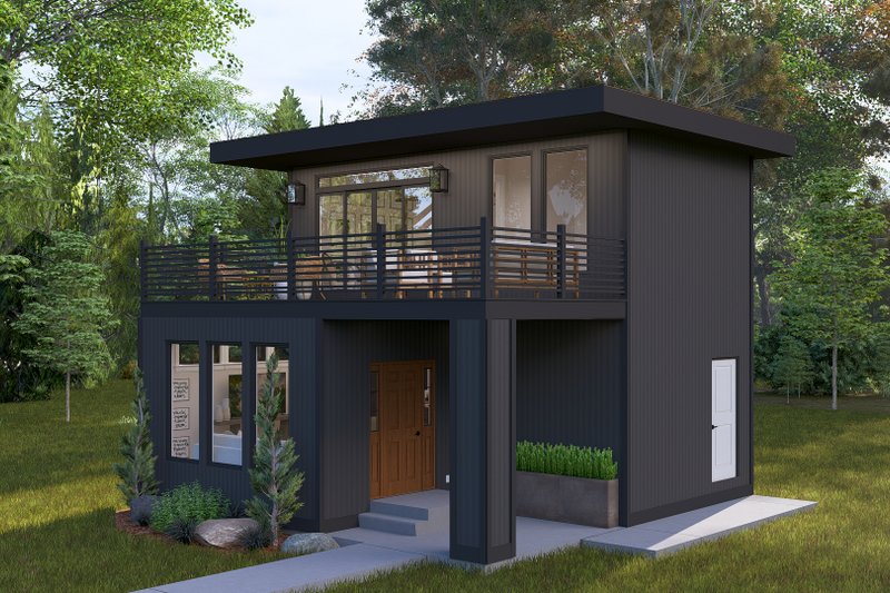 Dream House Plan - Exterior - Front Elevation 3 for Modern House Plan #1060-326 - 1 bed, 1.5 bath