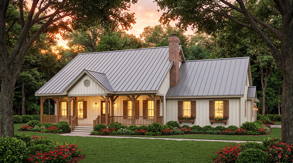 Exterior - Front Elevation 2 for Country House Plan #406-152 - 3 bed, 2.5 bath