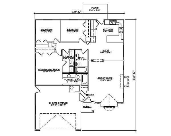 Ranch Floor Plan - Main Floor Plan #5-233