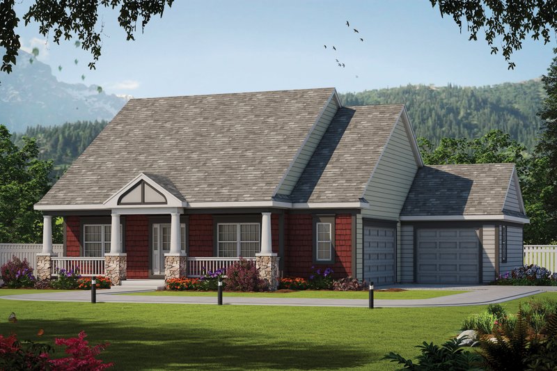 Architectural House Design - Traditional Exterior - Front Elevation Plan #20-2445