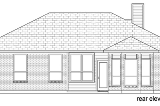 Exterior - Rear Elevation for Traditional House Plan #84-542 - 3 bed, 2 bath