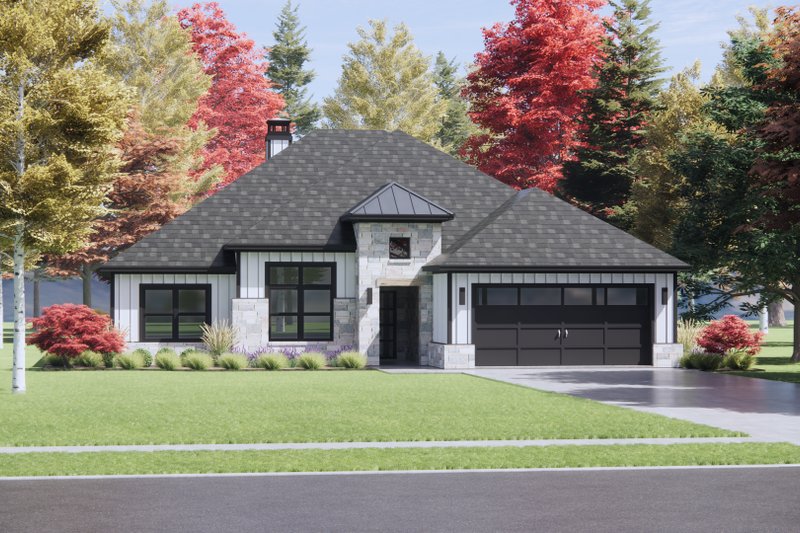 Dream House Plan - Prairie Exterior - Front Elevation Plan #1096-102