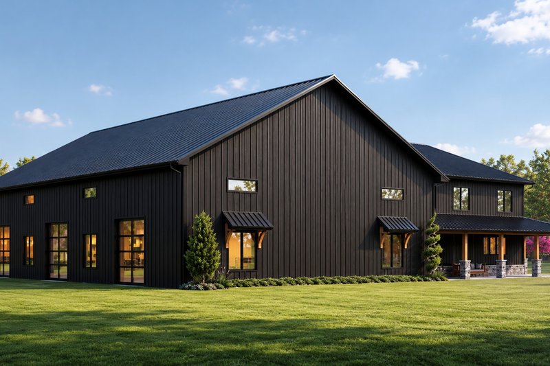 Dream House Plan - Exterior - Rear Elevation 2 for Barndominium House Plan #1064-505 - 1 bed, 2.5 bath