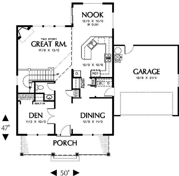 House Blueprint - Country Floor Plan - Main Floor Plan #48-201