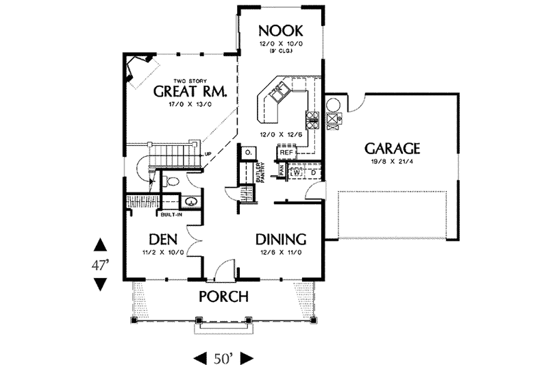 Home Plan - Floor Plan - Main Floor for Country House Plan #48-201 - 3 bed, 2.5 bath