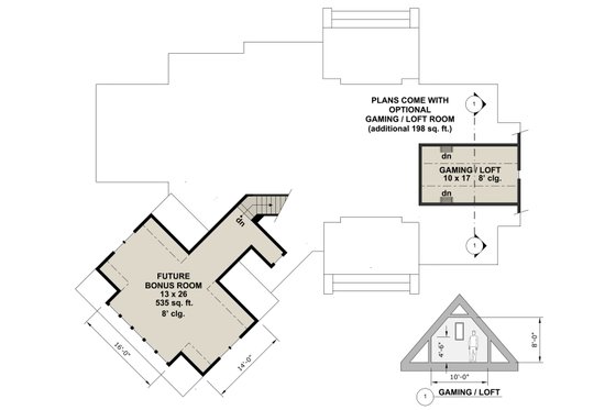 Floor Plan - Other Floor for Farmhouse House Plan #51-1135 - 4 bed, 3 bath