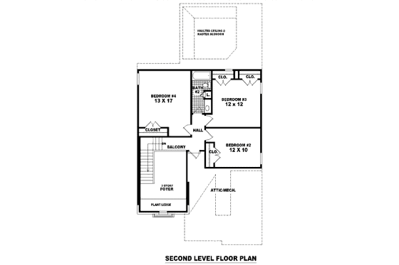 Floor Plan - Upper Floor for Traditional House Plan #81-13632 - 4 bed, 2.5 bath