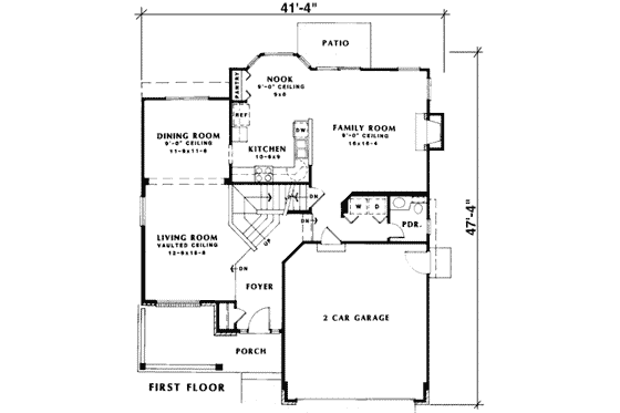 Floor Plan - Main Floor for Traditional House Plan #312-570 - 4 bed, 2.5 bath