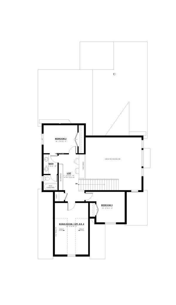 House Blueprint - European Floor Plan - Upper Floor Plan #1114-28