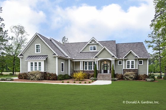 Exterior - Front Elevation 3 for Ranch House Plan #929-1005 - 4 bed, 3 bath