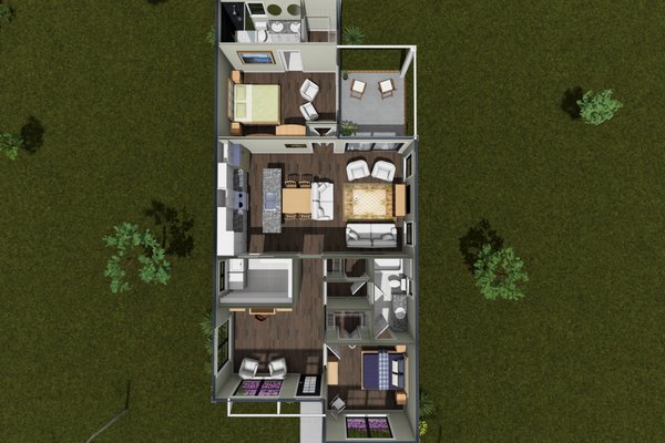 Home Plan - Floor Plan - Main Floor 1 for Cottage House Plan #513-2500 - 2 bed, 2 bath