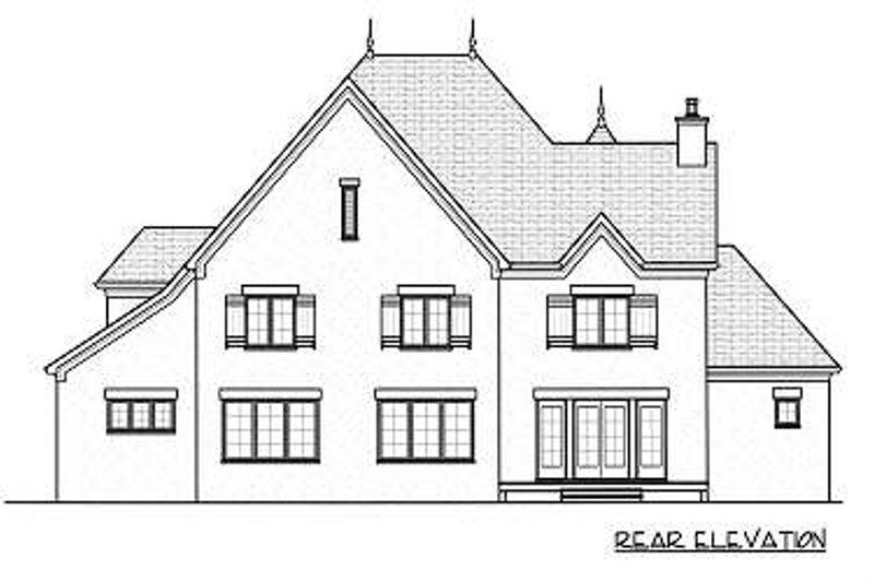 House Plan Design - Exterior - Rear Elevation for European House Plan #413-150 - 5 bed, 4 bath