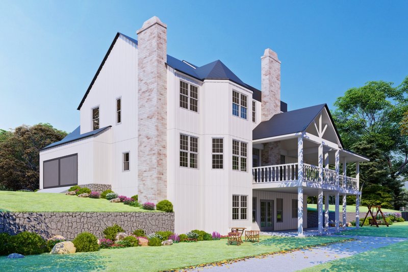 Dream House Plan - Exterior - Rear Elevation 3 for Farmhouse House Plan #54-379 - 4 bed, 5 bath