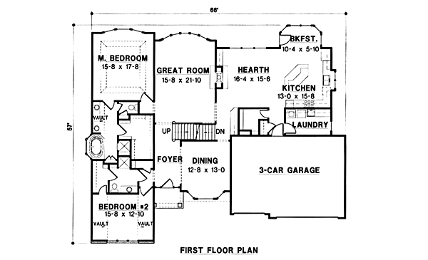 Traditional Floor Plan - Main Floor Plan #67-107