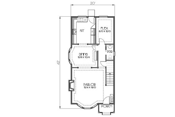 Floor Plan - Main Floor for Traditional House Plan #423-26 - 3 bed, 2.5 bath