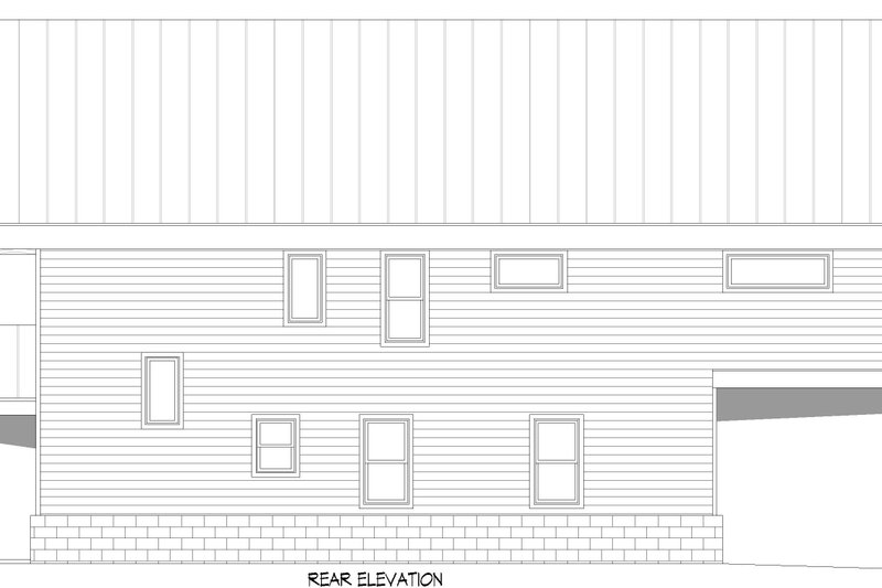 House Design - Exterior - Rear Elevation for Contemporary House Plan #932-1241 - 3 bed, 3.5 bath