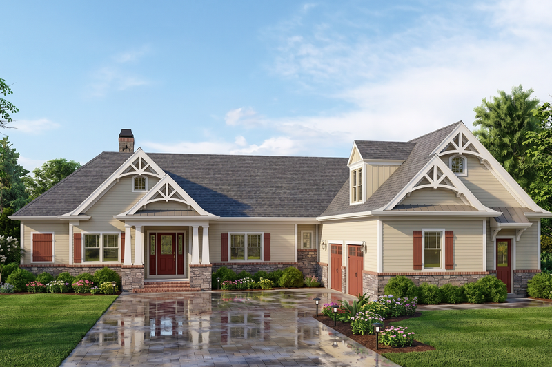 Dream House Plan - Exterior - Front Elevation 4 for Craftsman House Plan #119-425 - 4 bed, 3.5 bath
