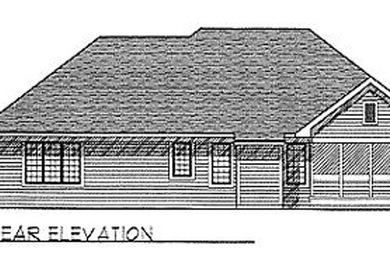 Exterior - Rear Elevation for Traditional House Plan #70-191 - 3 bed, 2.5 bath