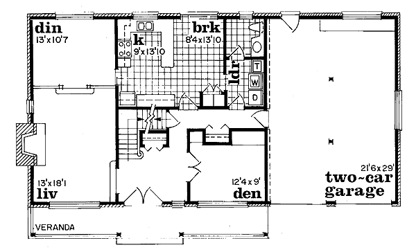 Traditional Floor Plan - Main Floor Plan #47-132