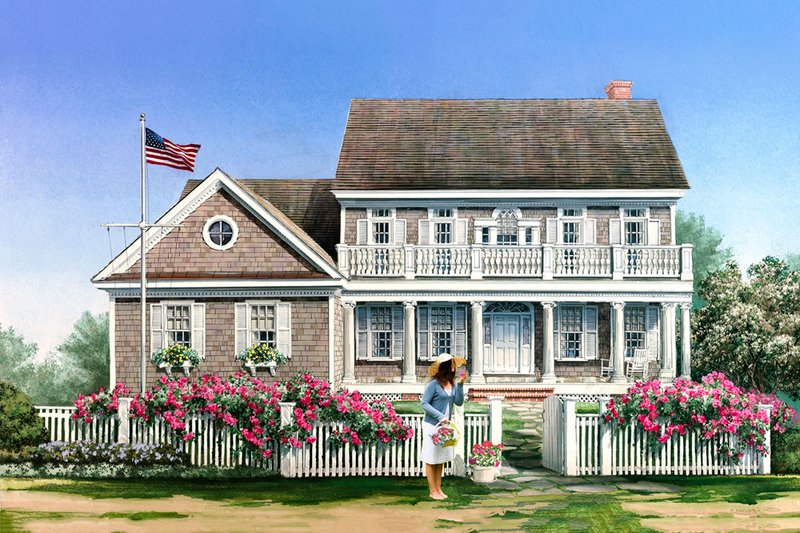 Architectural House Design - Cape Cod designed home, elevation