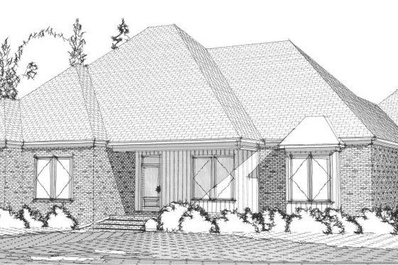 Exterior - Front Elevation for European House Plan #63-320 - 4 bed, 3.5 bath