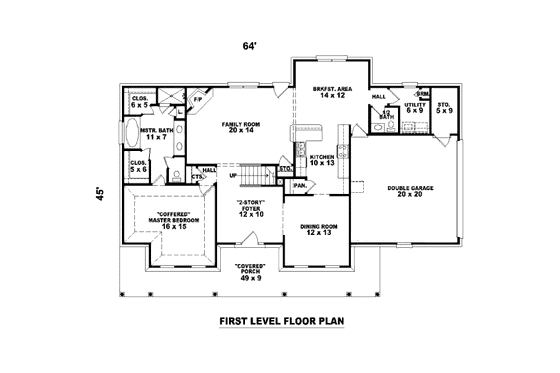 Floor Plan - Main Floor for Country House Plan #81-13713 - 3 bed, 2.5 bath