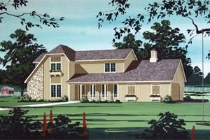 Country Exterior - Front Elevation Plan #45-352