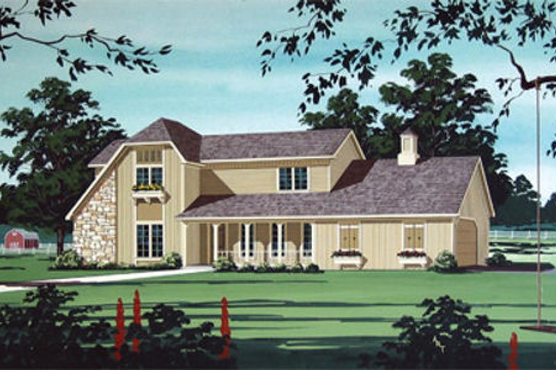 House Blueprint - Country Exterior - Front Elevation Plan #45-352