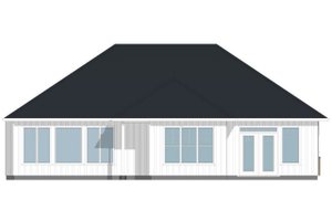 Exterior - Rear Elevation for Ranch House Plan #126-180 - 3 bed, 2 bath
