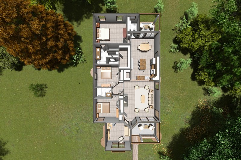 House Blueprint - Exterior - Other Elevation 4 for Cottage House Plan #513-2204 - 3 bed, 2 bath