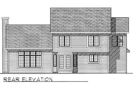Exterior - Rear Elevation for Traditional House Plan #70-385 - 4 bed, 2.5 bath