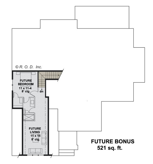 Home Plan - Floor Plan - Upper Floor for Farmhouse House Plan #51-1569 - 3 bed, 3 bath
