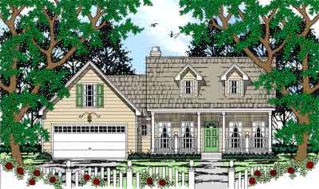 Exterior - Front Elevation 2 for Country House Plan #42-304 - 3 bed, 2 bath