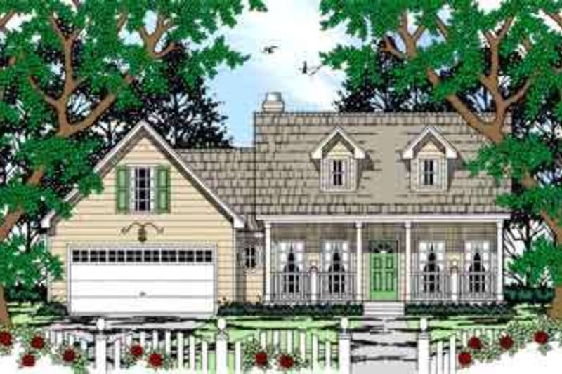 Exterior - Front Elevation 2 for Country House Plan #42-304 - 3 bed, 2 bath