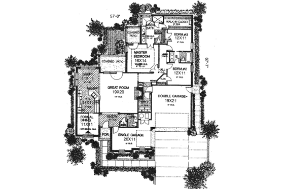 Floor Plan - Main Floor for Traditional House Plan #310-793 - 3 bed, 2.5 bath
