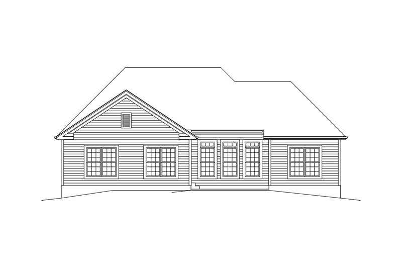 House Blueprint - Exterior - Rear Elevation for Ranch House Plan #57-658 - 3 bed, 2.5 bath