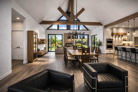 Interior - Family Room for Cabin House Plan #1101-66 - 2 bed, 2 bath