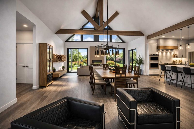 House Blueprint - Interior - Family Room for Cabin House Plan #1101-66 - 2 bed, 2 bath