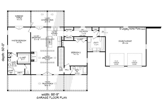 Floor Plan - Main Floor for Country House Plan #932-605 - 3 bed, 3 bath