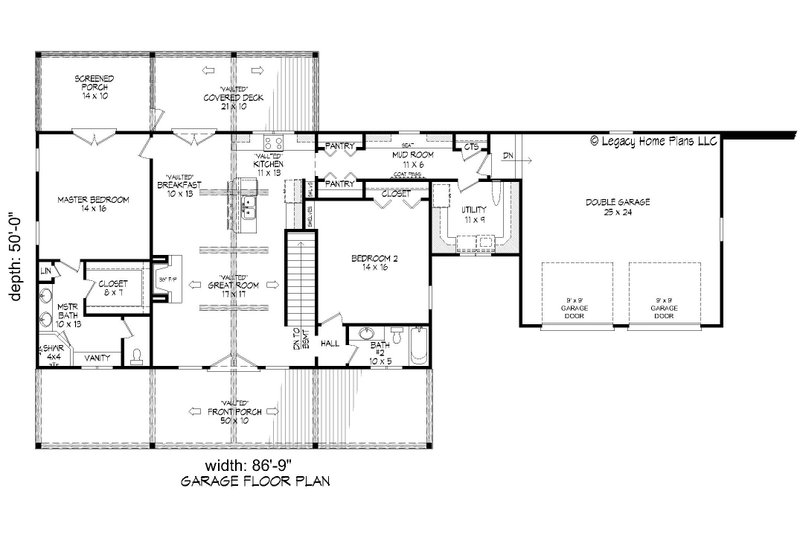Architectural House Design - Floor Plan - Main Floor for Country House Plan #932-605 - 3 bed, 3 bath
